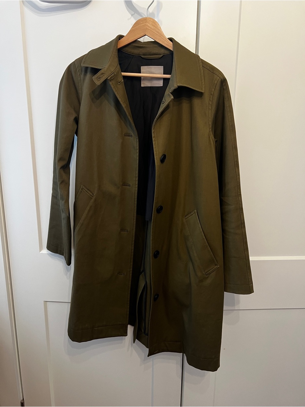 Everlane Classic Olive Green Trench Coat - Women's Lightweight Coat